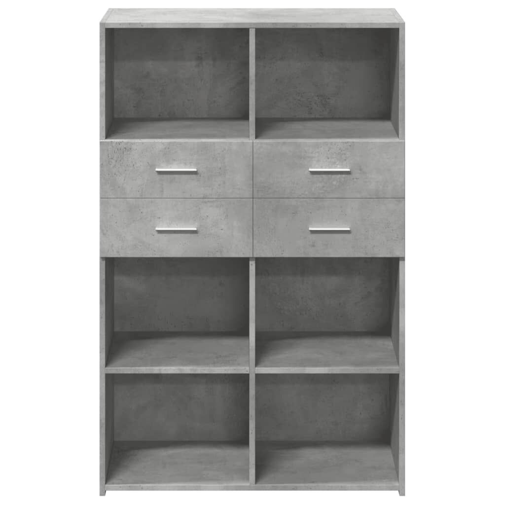 vidaXL Ντουλάπι Γκρι Σκυροδέματος 80x42,5x124 εκ. Επεξεργασμένο Ξύλο