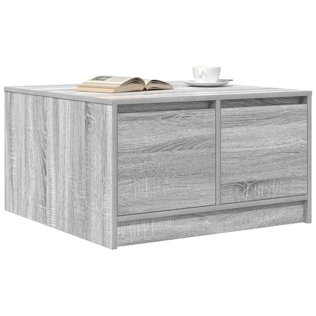 vidaXL Τραπεζάκι σαλονιού με συρτάρια Γκρι Sonoma 70,5x70x40 εκ.