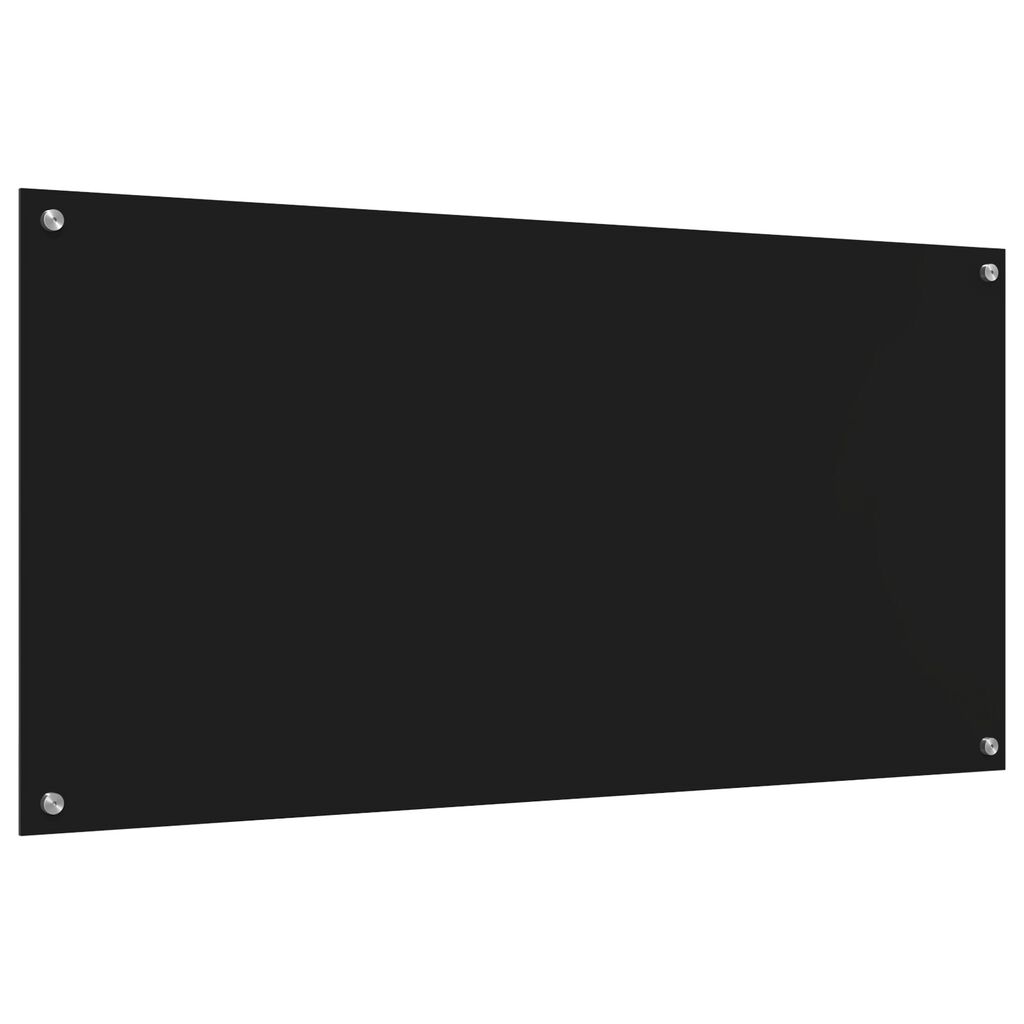 vidaXL Μαύρο Πλακάκι Κουζίνας 120x60x0,6 εκ Γυαλί Ανθεκτικό
