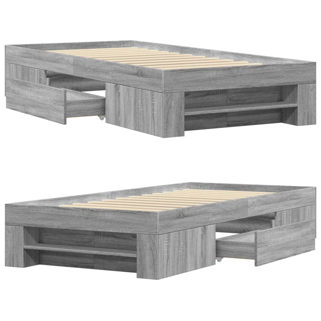 vidaXL Πλαίσιο Κρεβατιού Γκρι Sonoma 100x200 εκ. Επεξεργασμένο Ξύλο