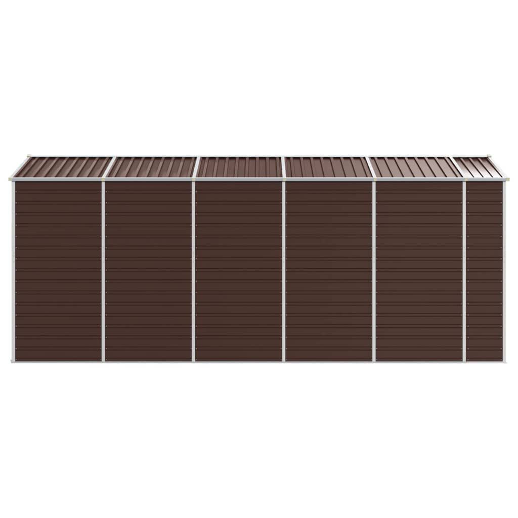 vidaXL Αποθήκη Κήπου Καφέ 191x470x198 εκ. Γαλβανισμένο Ατσάλι