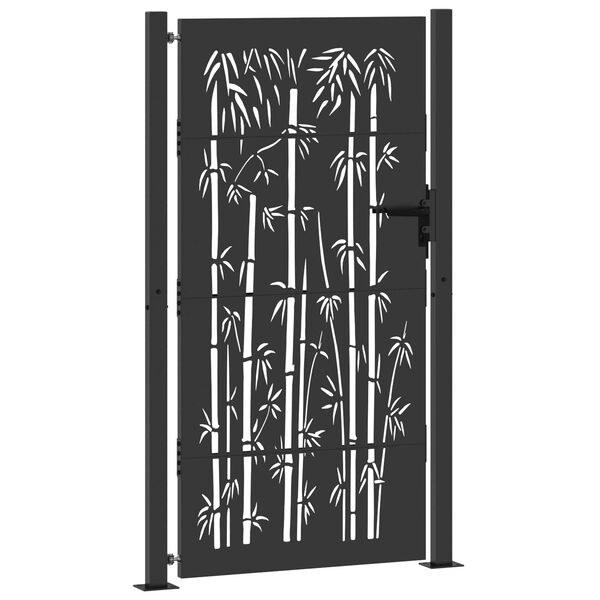 vidaXL Πύλη Κήπου Άλλο Μαύρο 105 x 175 cm Ατσάλι με Επικάλυψη Πούδρας