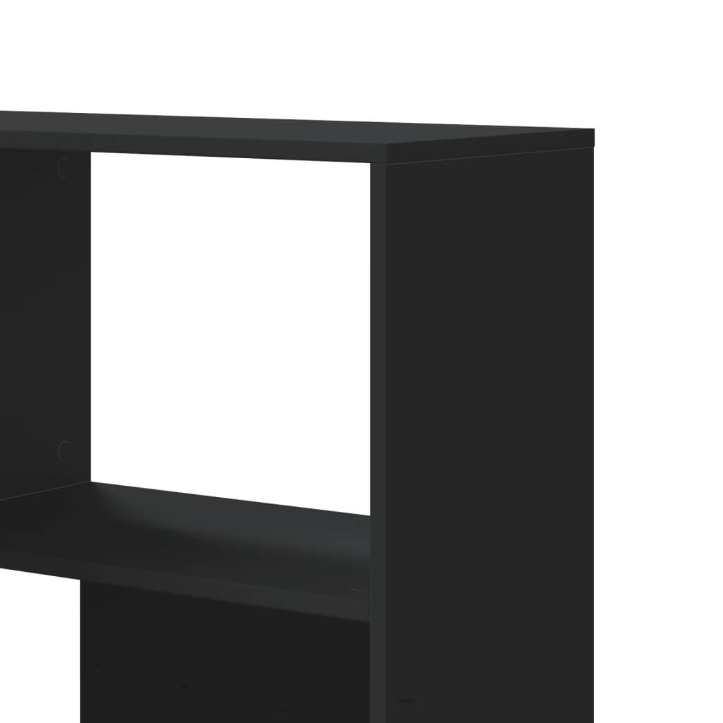 vidaXL Βιβλιοθήκη Γωνιακή 4 Επ. Μαύρο 85x85x140 εκ Επεξεργασμένο Ξύλο