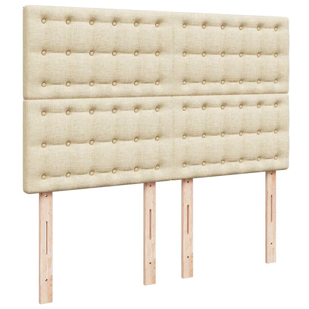 vidaXL Οθωμανικό κρεβάτι με στρώμα Cream 140x190cm ύφασμα