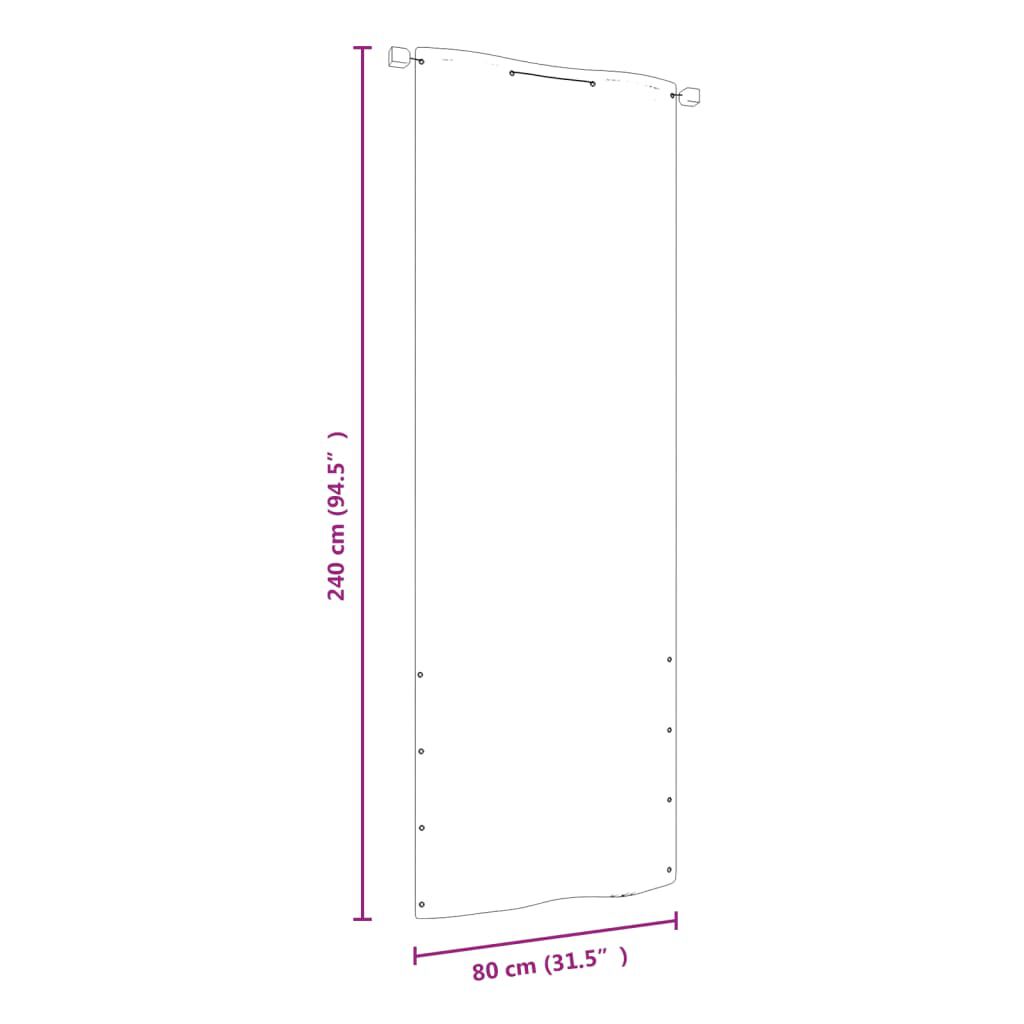 vidaXL Διαχωριστικό Βεράντας Κόκκινο 80 x 240 εκ. Ύφασμα Oxford