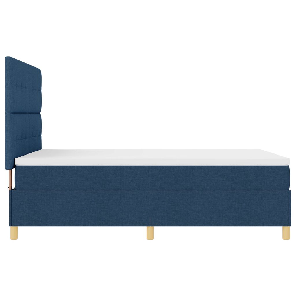 vidaXL Κρεβάτι Box Spring με Στρώμα Μπλε 140x190 εκ Ύφασμα