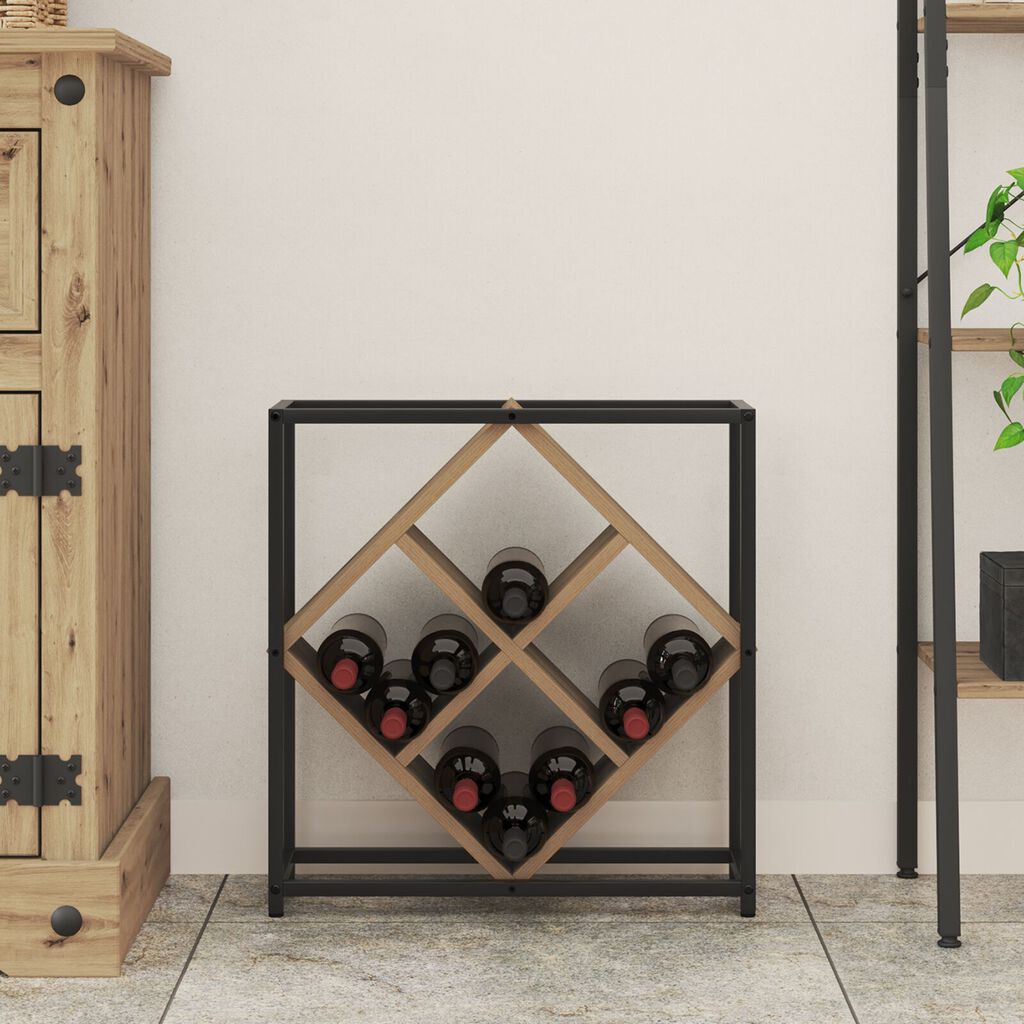 vidaXL Ράφι κρασιών Artisan Oak 51x18x52,5 εκ Επεξεργασμένο ξύλο