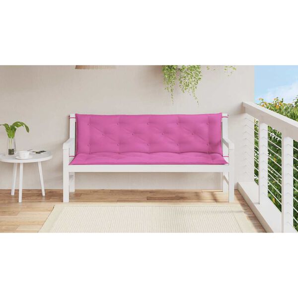 vidaXL Μαξιλάρια Πάγκου Κήπου 2 τεμ. Ροζ 150x50x7 εκ. Υφασμάτινα