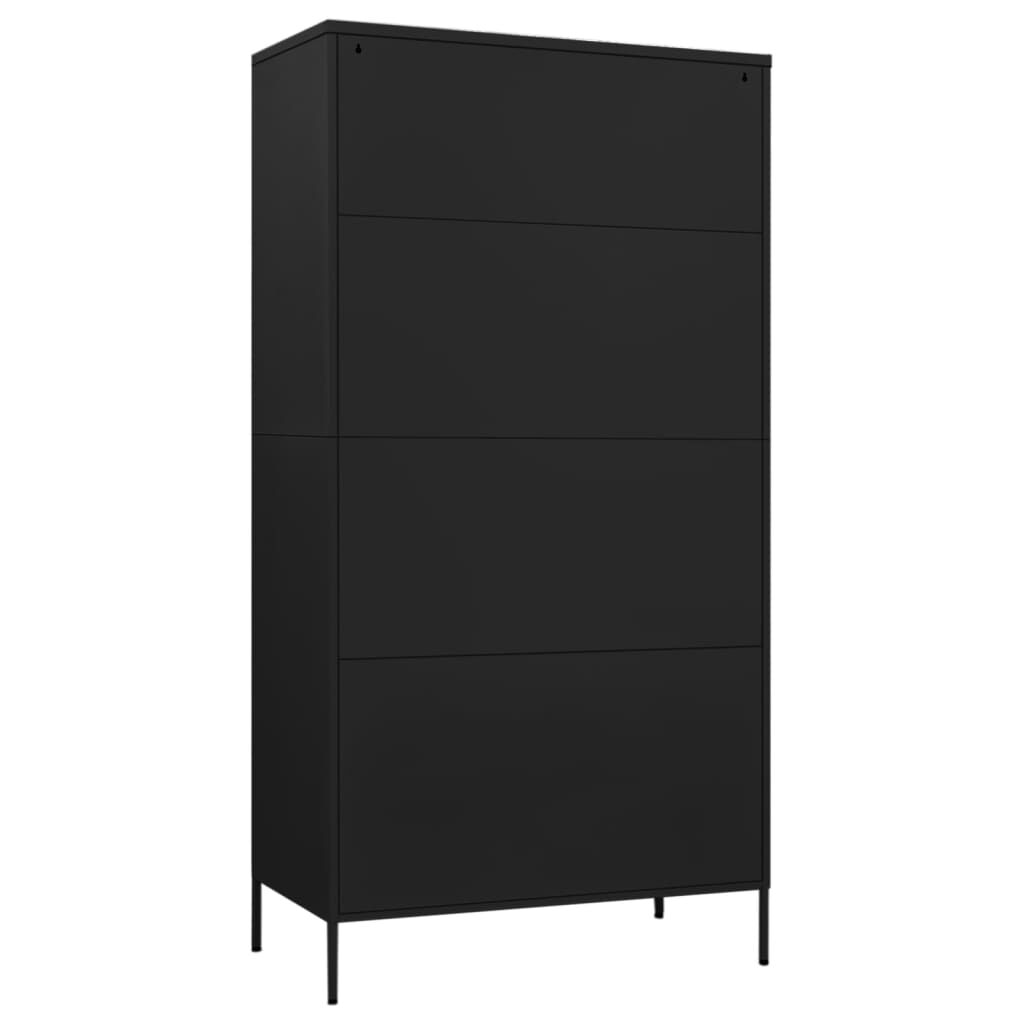 vidaXL Ντουλάπα Μαύρη 90 x 50 x 180 εκ. από Ατσάλι