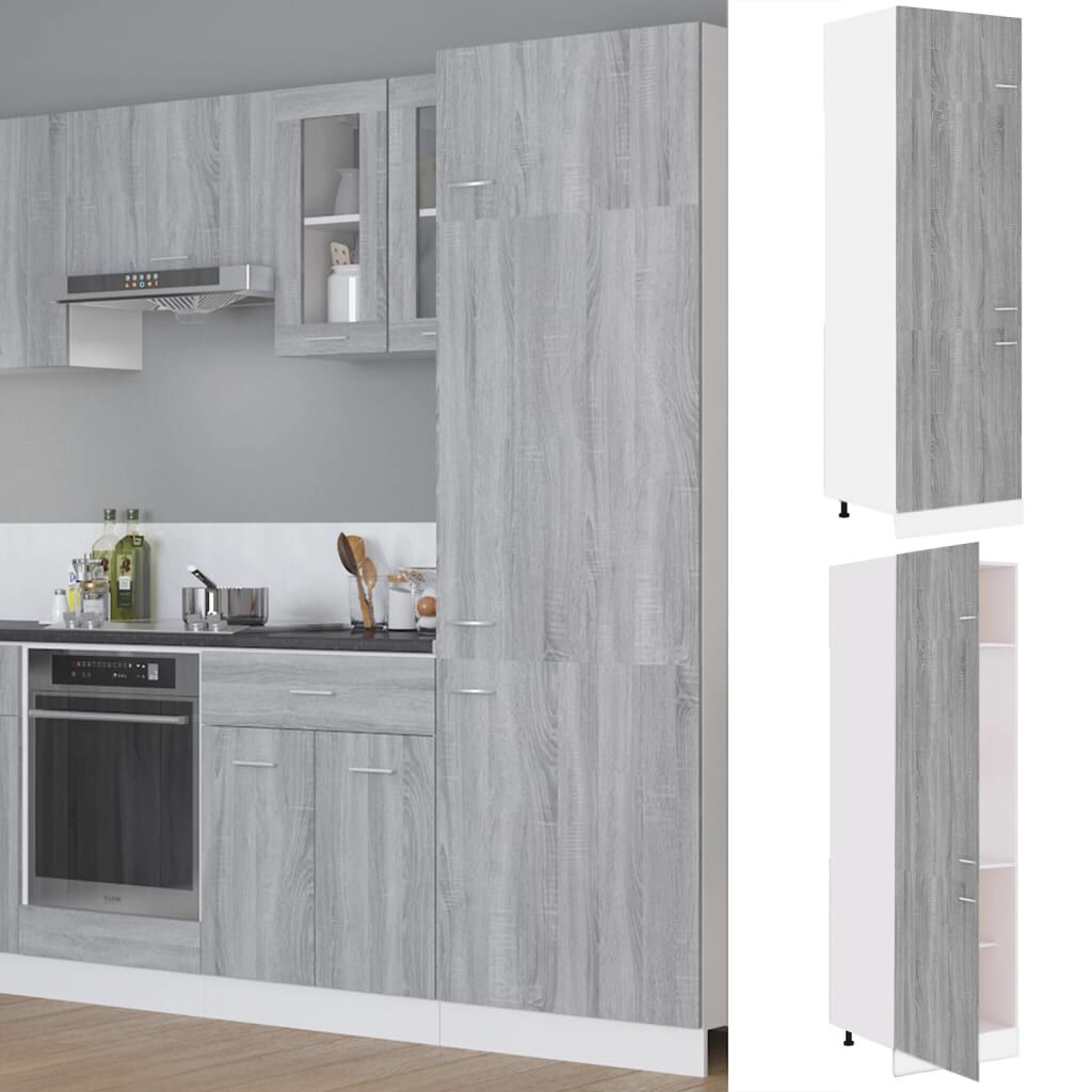 vidaXL Ντουλάπι Ψυγείου Lyon Γκρι sonoma 60x57x207 εκ. Επεξεργ. Ξύλο