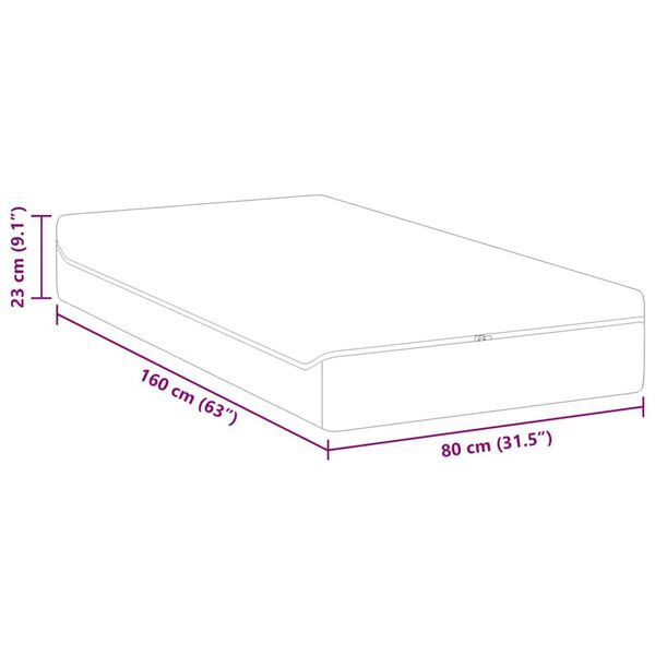 vidaXL Στρώμα Λευκό, Γκρι 80 x 160 cm Pěna