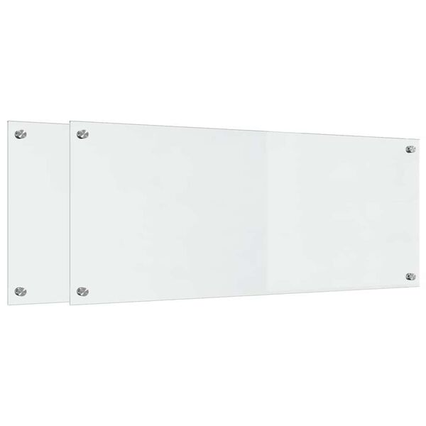vidaXL Πίσω Πάνελ Κουζίνας 2 pcs Διαφανές 100 x 40 cm σκληρυμένο γυαλί
