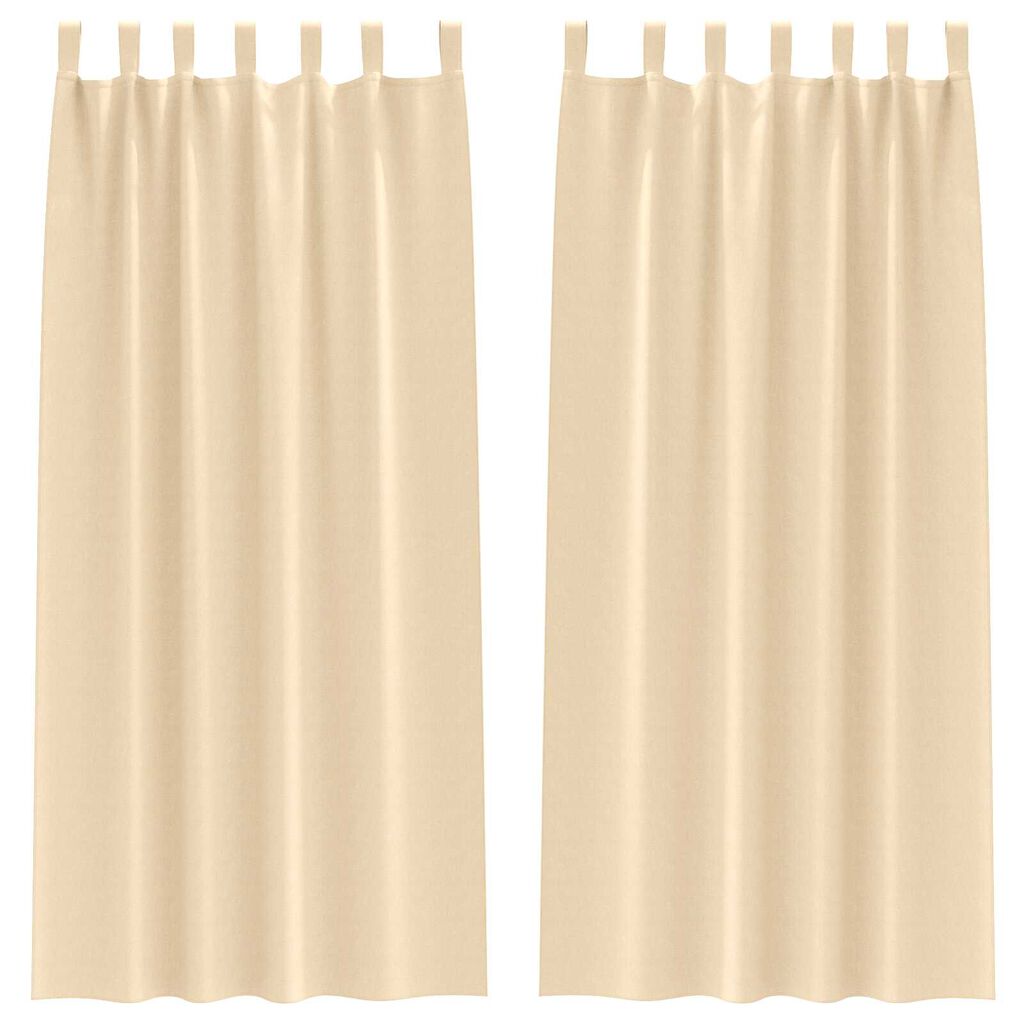 vidaXL Κουρτίνες με κουρτίνες 2 pcs Κρεμ 260 x 140 εκ. Πολυεστέρας