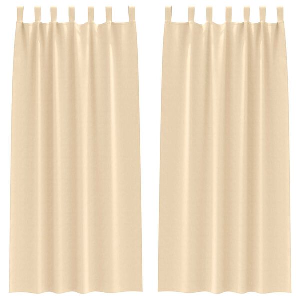 vidaXL Κουρτίνες με κουρτίνες 2 pcs Κρεμ 260 x 140 εκ. Πολυεστέρας