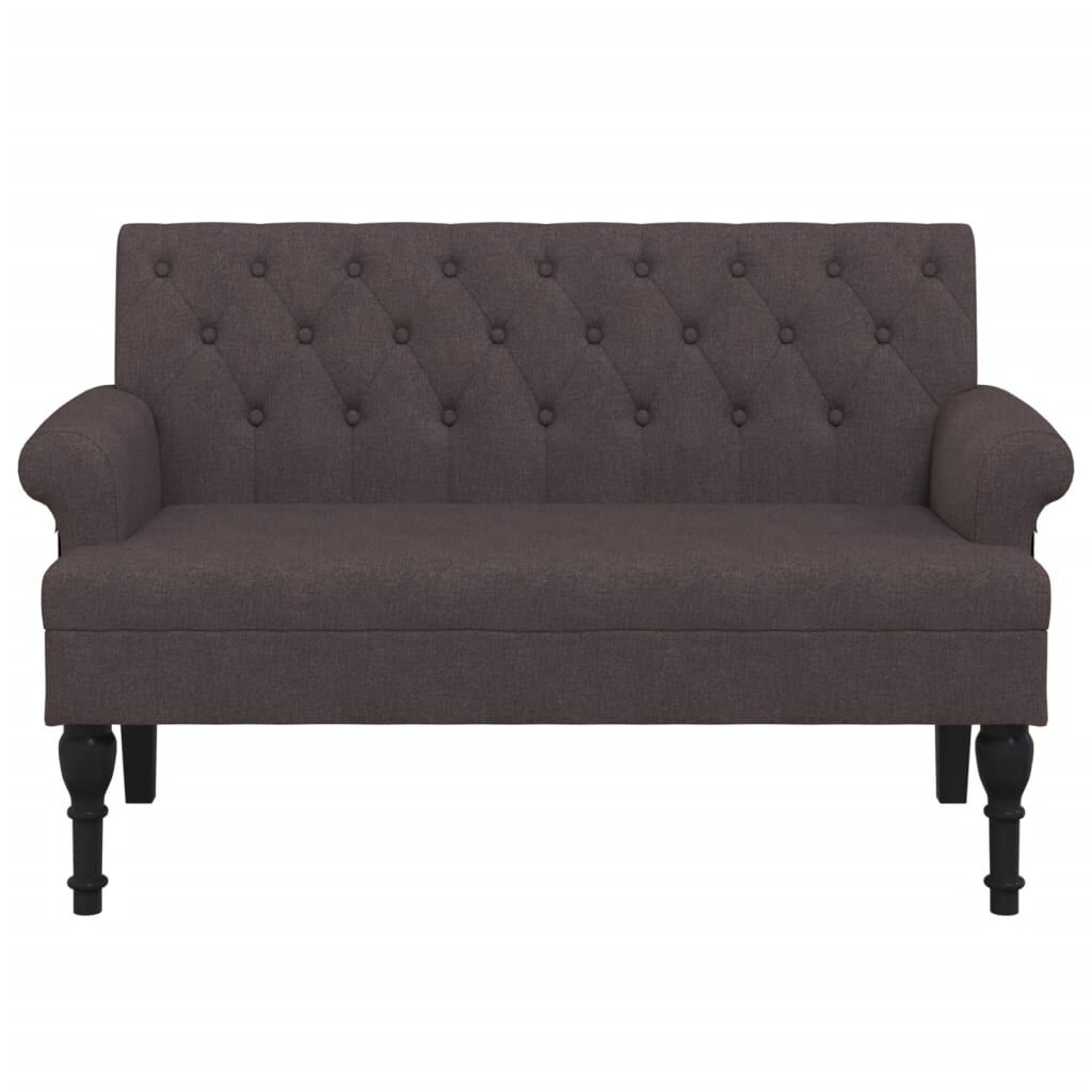 vidaXL Παγκάκι με Πλάτη Σκούρο Καφέ 120 x 62 x 75,5 εκ. Υφασμάτινο