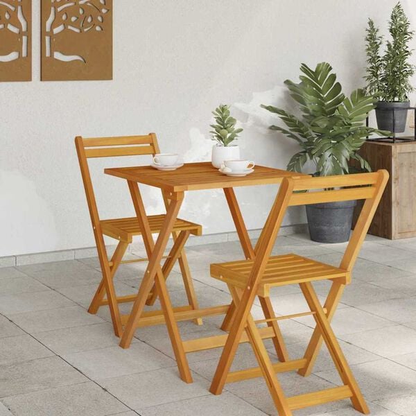 vidaXL Αναδιπλούμενο Τραπέζι Κήπου Φυσικό 60 x 60 x 72 cm