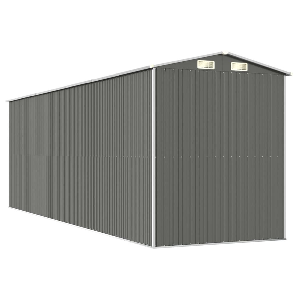 vidaXL Αποθήκη Κήπου Ανοιχτό γκρι 192x606x223 εκ. Γαλβανισμένο Ατσάλι