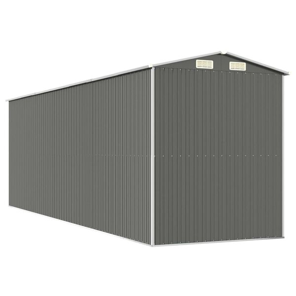 vidaXL Αποθήκη Κήπου Ανοιχτό γκρι 192x606x223 εκ. Γαλβανισμένο Ατσάλι