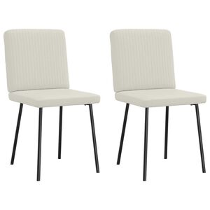vidaXL Καρέκλες Τραπεζαρίας 2 τεμ. Κρεμ Βελούδινες