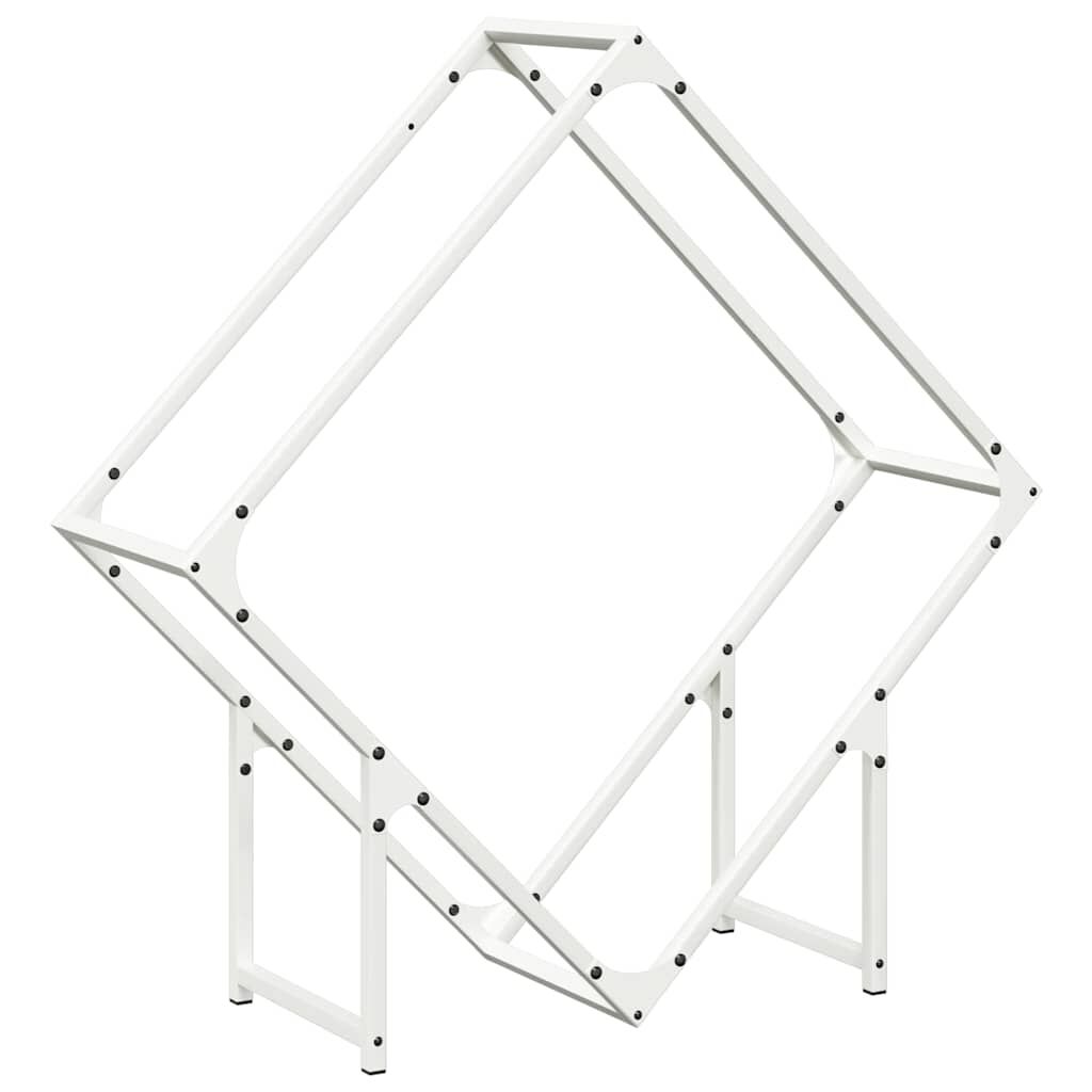 vidaXL Ράφι για καυσόξυλα Λευκό 80x25x80 εκ. Ατσάλι ψυχρής έλασης