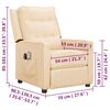 vidaXL Πολυθρόνα Μασάζ Ηλεκτρική Κρεμ Υφασμάτινη