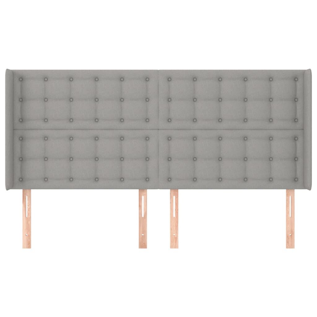 vidaXL Κεφαλάρι με Πτερύγια Ανοιχτό Γκρι 203x16x118/128 εκ. Υφασμάτινο