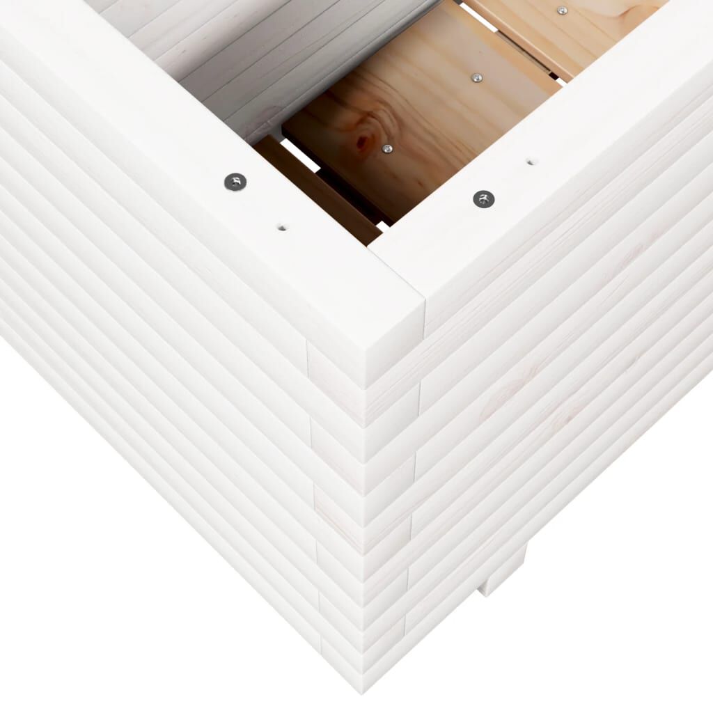 vidaXL Ζαρντινιέρα Κήπου Λευκή 70x40x49,5 εκ. από Μασίφ Ξύλο Πεύκου