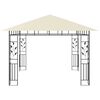 vidaXL Κιόσκι με Σήτα και Φωτάκια LED Κρεμ 3 x 3 x 2,73 μ.