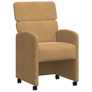 vidaXL Καρέκλες φαγητού με τροχούς 2 pcs Καφέ 58 x 65 x 98 εκ. Βελούδο