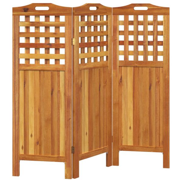 vidaXL Διαχωριστικό Χώρου με 3 Πάνελ 121,5x2x115εκ. Μασίφ Ξύλο Ακακίας
