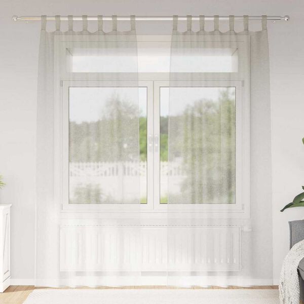 vidaXL Κουρτίνες με κουρτίνες 2 pcs Κρεμ 140x175cm Πολυεστέρας