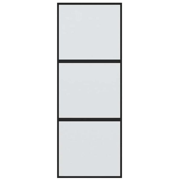 vidaXL Συρόμενη Πόρτα Μαύρη 76 x 205 εκ. από Ψημένο Γυαλί / Αλουμίνιο