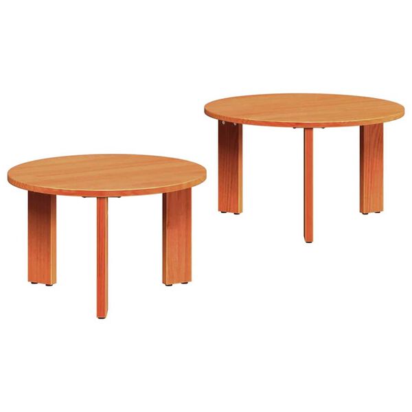 vidaXL Τραπεζάκι σαλονιού 2 pcs Καφέ κεριού 47.5 x 47.5 x 27 εκ.