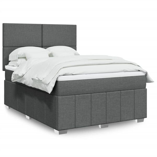vidaXL &Kappa;&rho;&epsilon;&beta;ά&tau;&iota; Boxspring &mu;&epsilon; &Sigma;&tau;&rho;ώ&mu;&alpha; &Sigma;&kappa;&omicron;ύ&rho;&omicron; &Gamma;&kappa;&rho;&iota; 140x190 &epsilon;&kappa;. &Upsilon;&phi;&alpha;&sigma;&mu;ά&tau;&iota;&nu;&omicron;