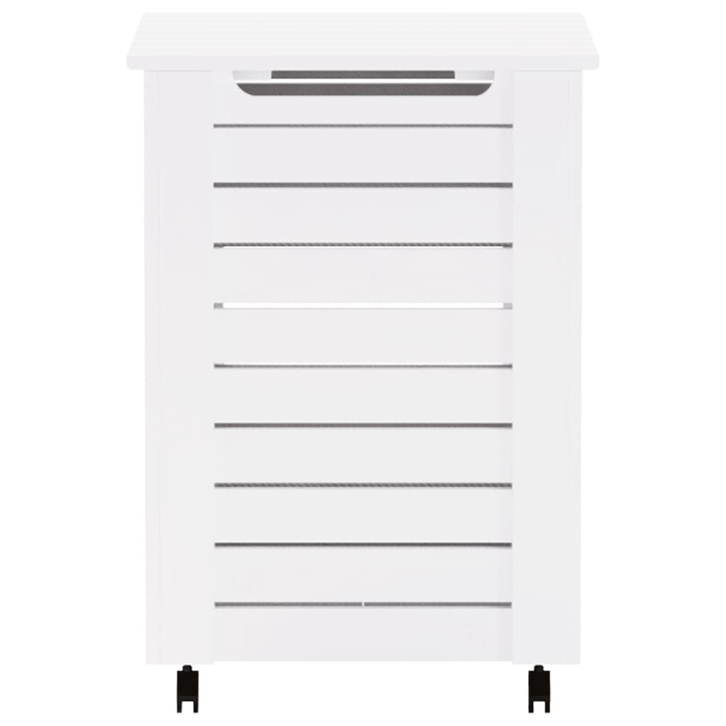 vidaXL Καλάθι Άπλυτων με Τροχούς RANA Λευκό 45x45x64εκ. Μασίφ Πεύκο