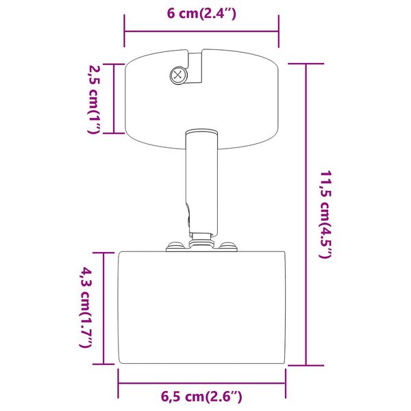 vidaXL Σποτ οροφής Βουρτσισμένο Νίκελ 6.5 x 6 x 11.5 εκ Ατσάλι