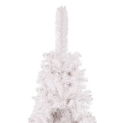 vidaXL Χριστουγεννιάτικο Δέντρο Προφωτ. Slim με Μπάλες Άσπρο 240 εκ.