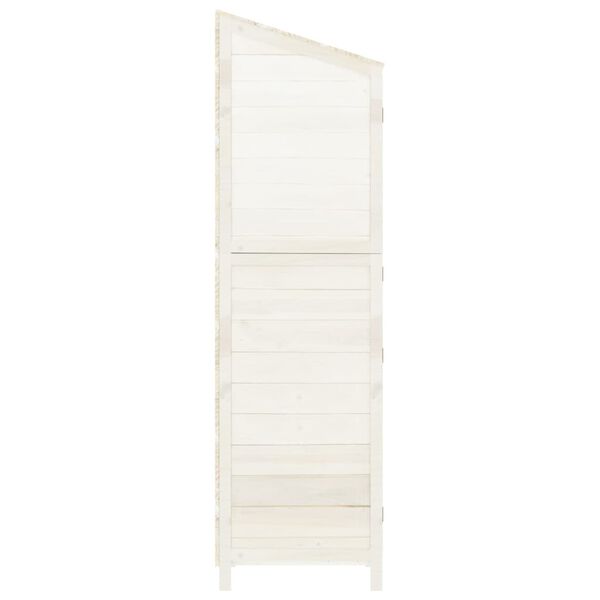 vidaXL Αποθήκη Κήπου Λευκή 55 x 52 x 174,5 εκ. από Μασίφ Ξύλο Ελάτης