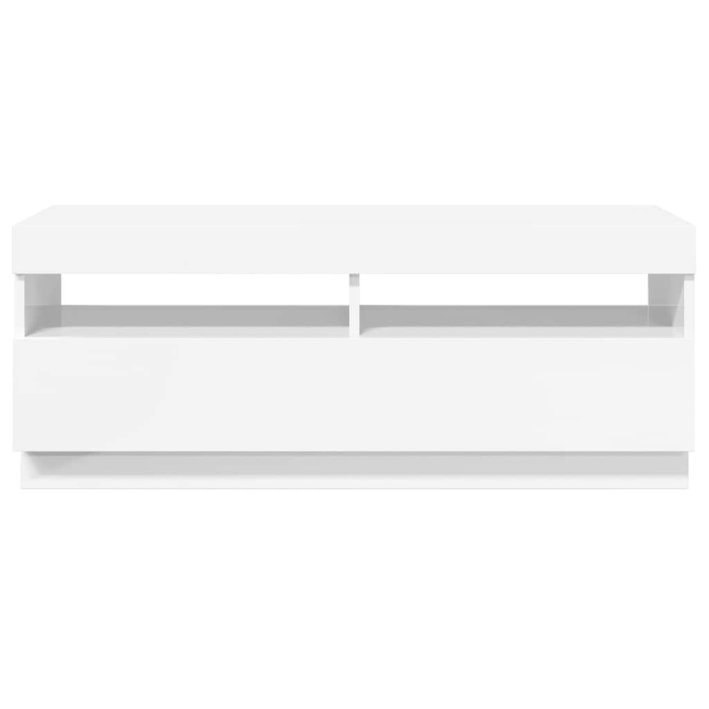 vidaXL Έπιπλο Τηλεόρασης με LED Γυαλιστερό Άσπρο 100 x 35 x 40 εκ.