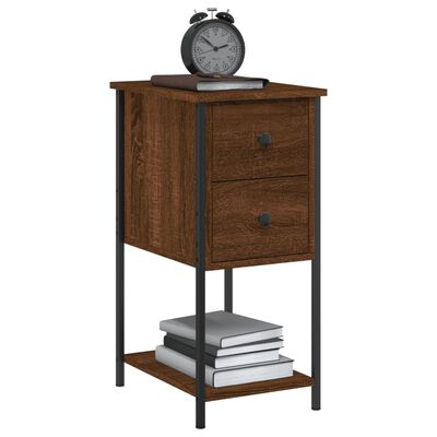 vidaXL Κομοδίνα 2 Τεμ. Καφέ Δρυς 32x42x70 εκ. Επεξεργασμένο Ξύλο
