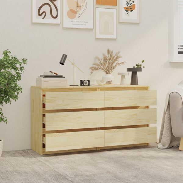 vidaXL Κομοδίνα 2 τεμ. 60 x 36 x 64 εκ. από Μασίφ Ξύλο Πεύκου
