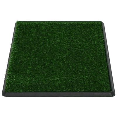 vidaXL Τουαλέτα για Κατοικίδιο Πράσινη 74x51x3 εκ. με Δίσκο/Συνθ. Χλόη