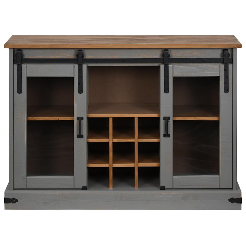 vidaXL Sideboard HALDEN 2 συρόμενες πόρτες γκρι 112x40x80 cm