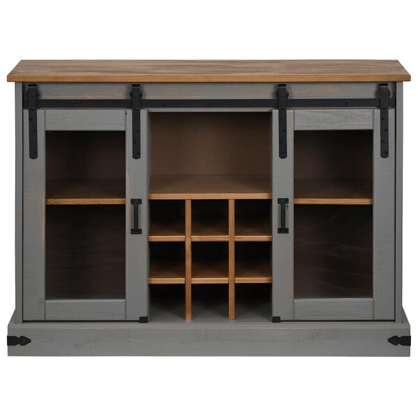 vidaXL Sideboard HALDEN 2 συρόμενες πόρτες γκρι 112x40x80 cm