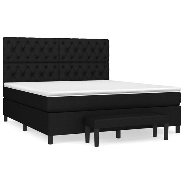 vidaXL &Kappa;&rho;&epsilon;&beta;ά&tau;&iota; Boxspring &mu;&epsilon; &Sigma;&tau;&rho;ώ&mu;&alpha; &Mu;&alpha;ύ&rho;&omicron; 160x200 &epsilon;&kappa;. &Upsilon;&phi;&alpha;&sigma;&mu;ά&tau;&iota;&nu;&omicron;
