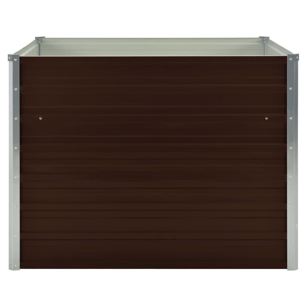 vidaXL Ζαρντινιέρα Ψηλή Καφέ 100 x 100 x 77εκ. από Γαλβανισμένο Χάλυβα