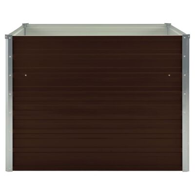 vidaXL Ζαρντινιέρα Ψηλή Καφέ 100 x 100 x 77εκ. από Γαλβανισμένο Χάλυβα