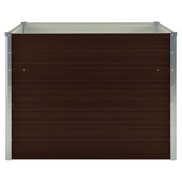 vidaXL Ζαρντινιέρα Ψηλή Καφέ 100 x 100 x 77εκ. από Γαλβανισμένο Χάλυβα