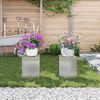 vidaXL Βάση φυτών 2 pcs Ασημί 24 x 24 x 35 εκ. Γαλβανισμένος χάλυβας
