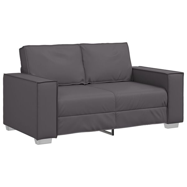 vidaXL Καναπές Loveseat 160 εκ με μαξιλάρι Γκρι Τεχνητό δέρμα